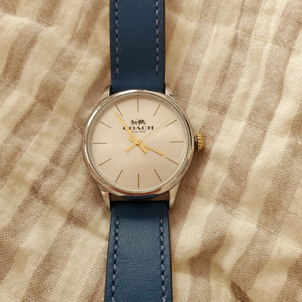 NEW COACH W1549 RUBY WATCH, 32MM BLUE Watch